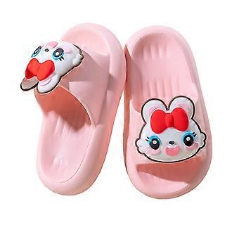 Pojkar Flickor Tofflor Sommar Casual Tecknade Djur Öppen Tå Icke- Skor Barn Söta Fritids Flip-flops, Rosa, 11-11,5 år
