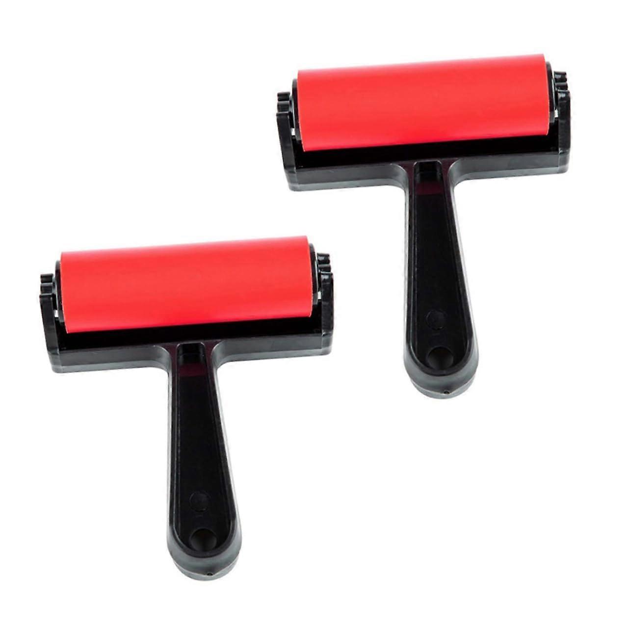 2pcs Plastic Printmaking Rollers for Inking Blocks Scrapbooking Fast Coverage Durable Build