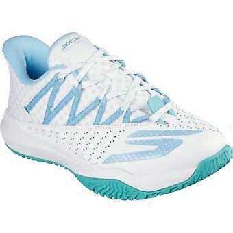 Skechers Performance Viper Court Rally Leather Women's White/Light Blue Trainers