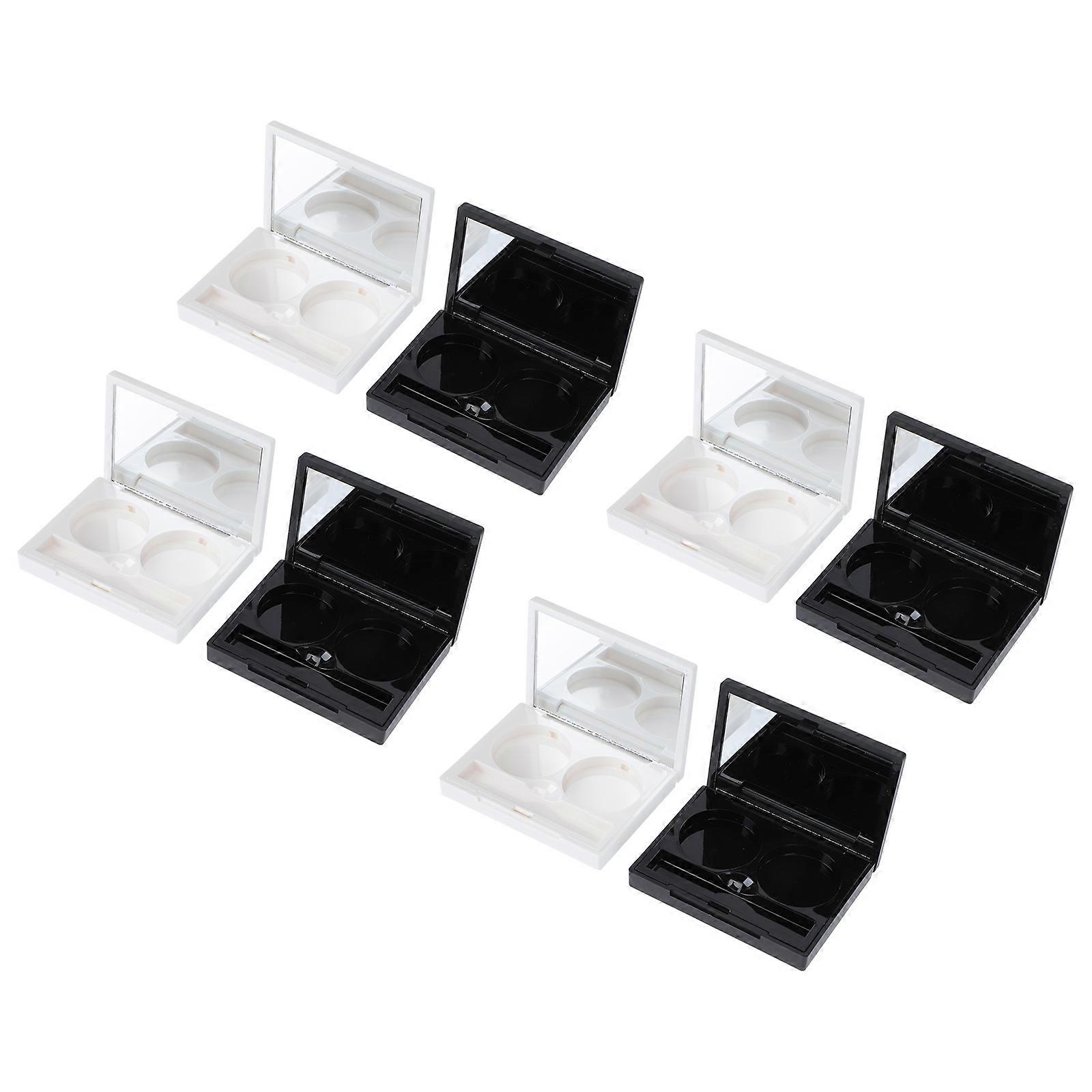 Eye Shadow Case for Storage 8Pcs Rectangular Black Two Round Eye Shadow Containers