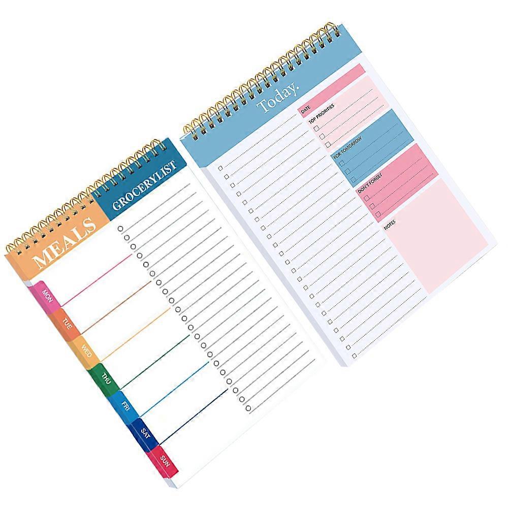Daily Planner Notepad Portable Planner Notepad for Student Planning 2Pcs