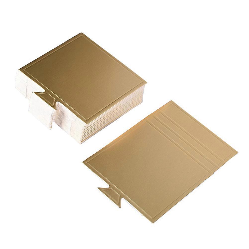Mousse Mat Cake Serving Base for Cake Serving 100Pcs Small Square Golden