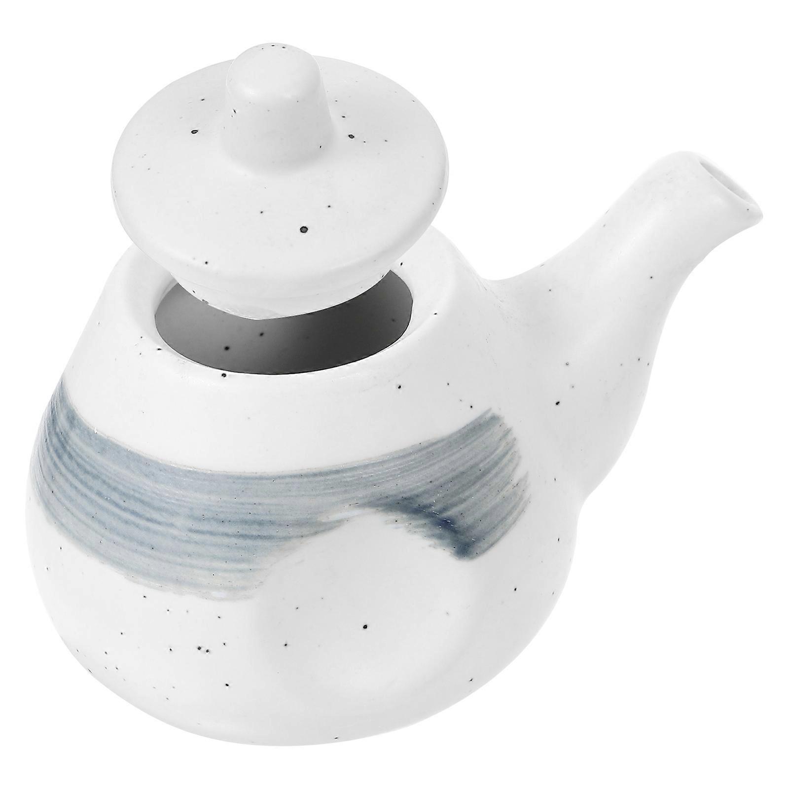 White Ceramic Vinegar Dispenser for Kitchen Use Multi-Function Oil Dispenser