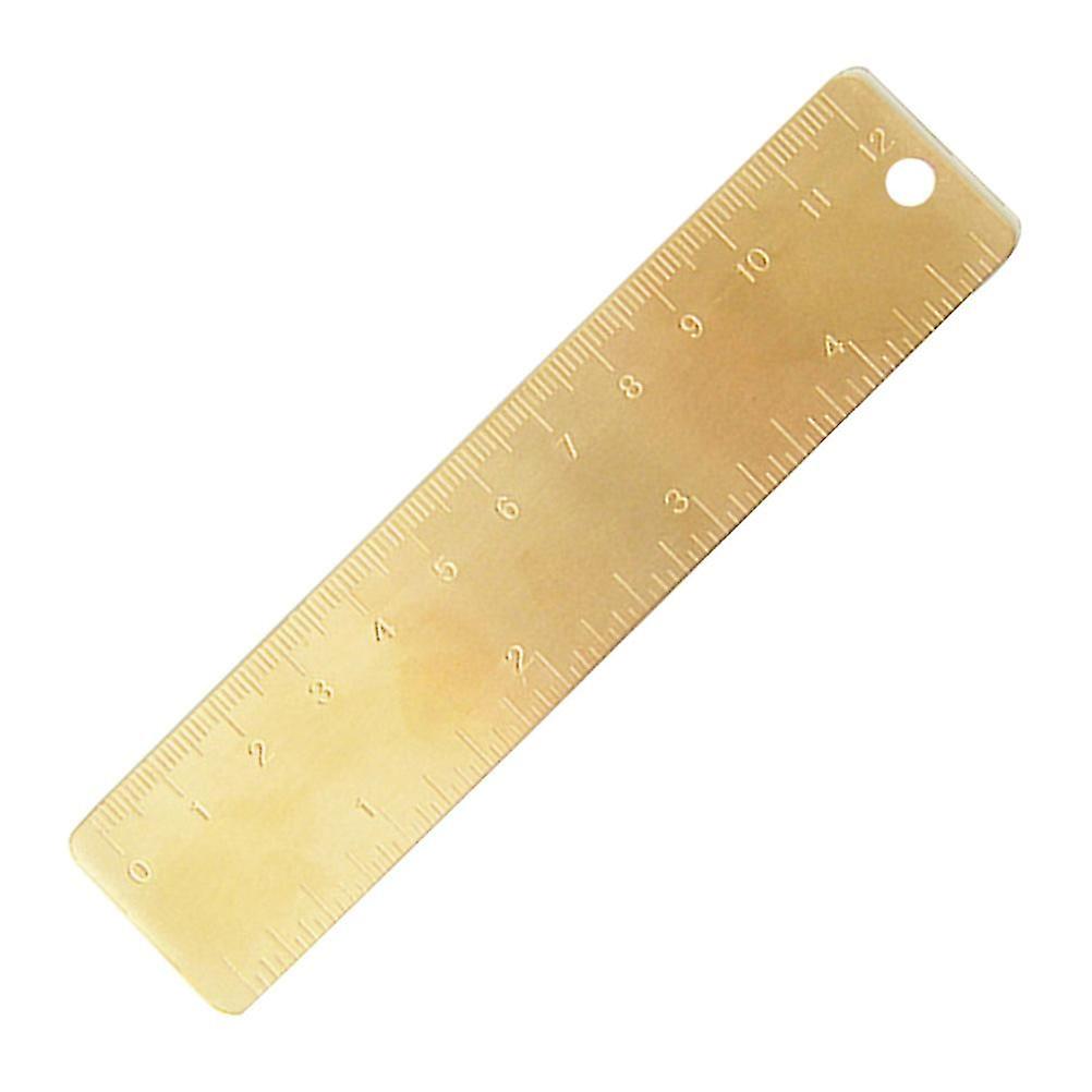 Small Engineering Ruler Brass Rectangular with Round Hole 13.00x3.00x0.10cm 1Pc