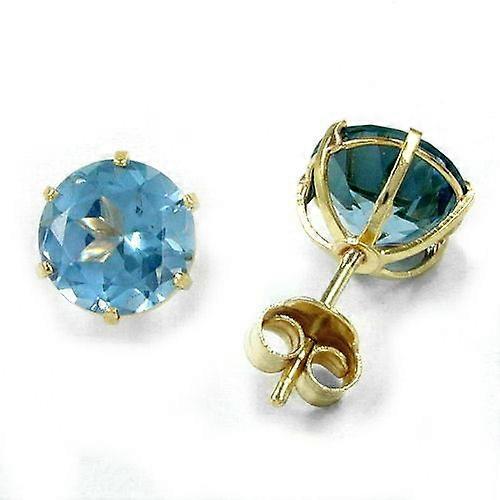 Plug, synthetic aqua, 8Kt GOLD, SKU: GL_430341