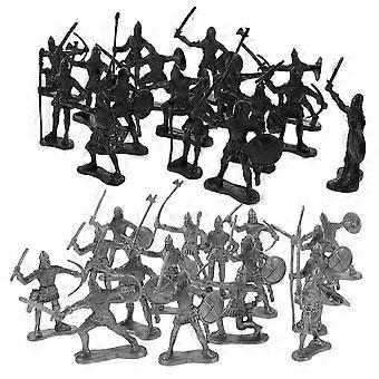 Medieval Soldiers Toys 60Pcs Army Men Action Figures DIY Castle Building Set for Kids Birthday Party