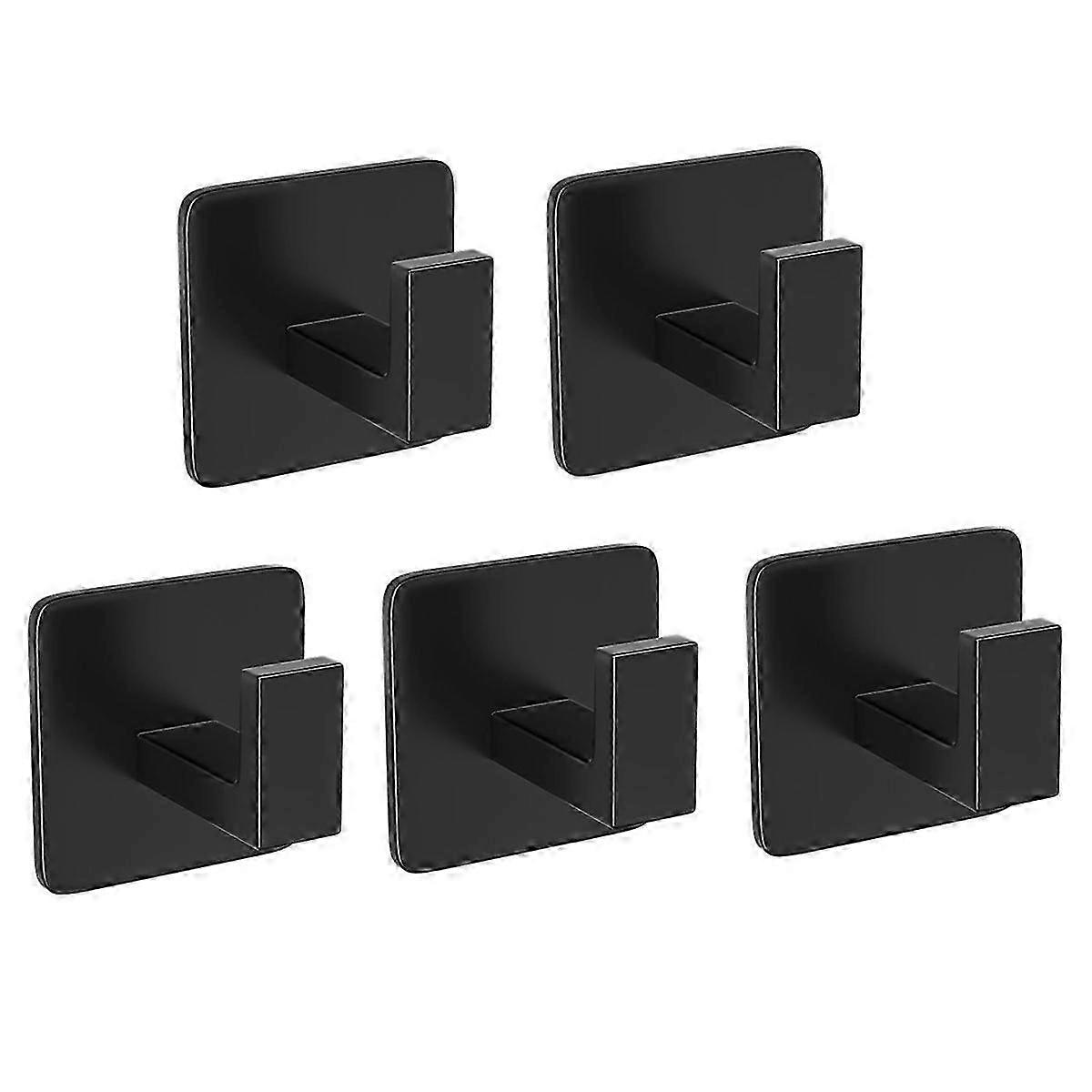Square Towel Hook- Black Self Adhesive Wall Hook