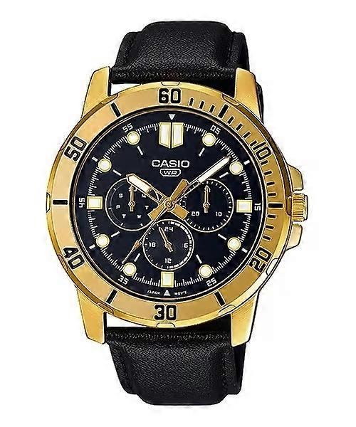 CASIO COLLECTION DIVER MULTIFUCTION. LEATHER - BLACK