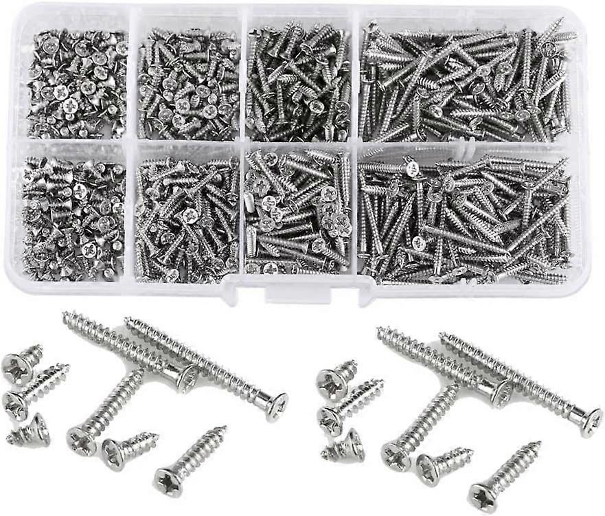 800pcs Phillips Flat Head Self Tapping Screws With Storage Box