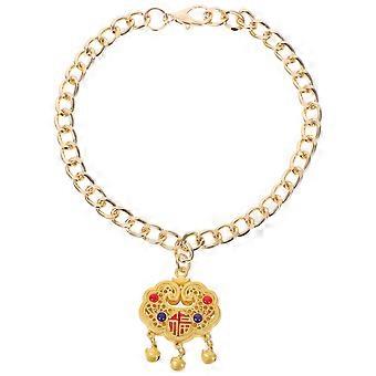 Pet Metal Longevity Lock Pendant Necklace with Bell for Holiday Wear