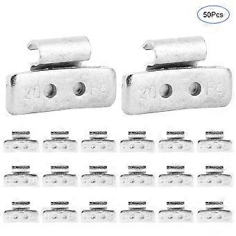 50 piezas de 20 g / 0.71 oz P Style Peso de equilibrio de rueda de neumático Clip en equilibrio para ruedas de acero