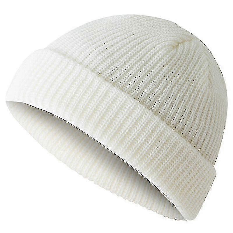 Men Women Mini Beanie Hat Warm Knitted Ribbed Docker Skull Caps