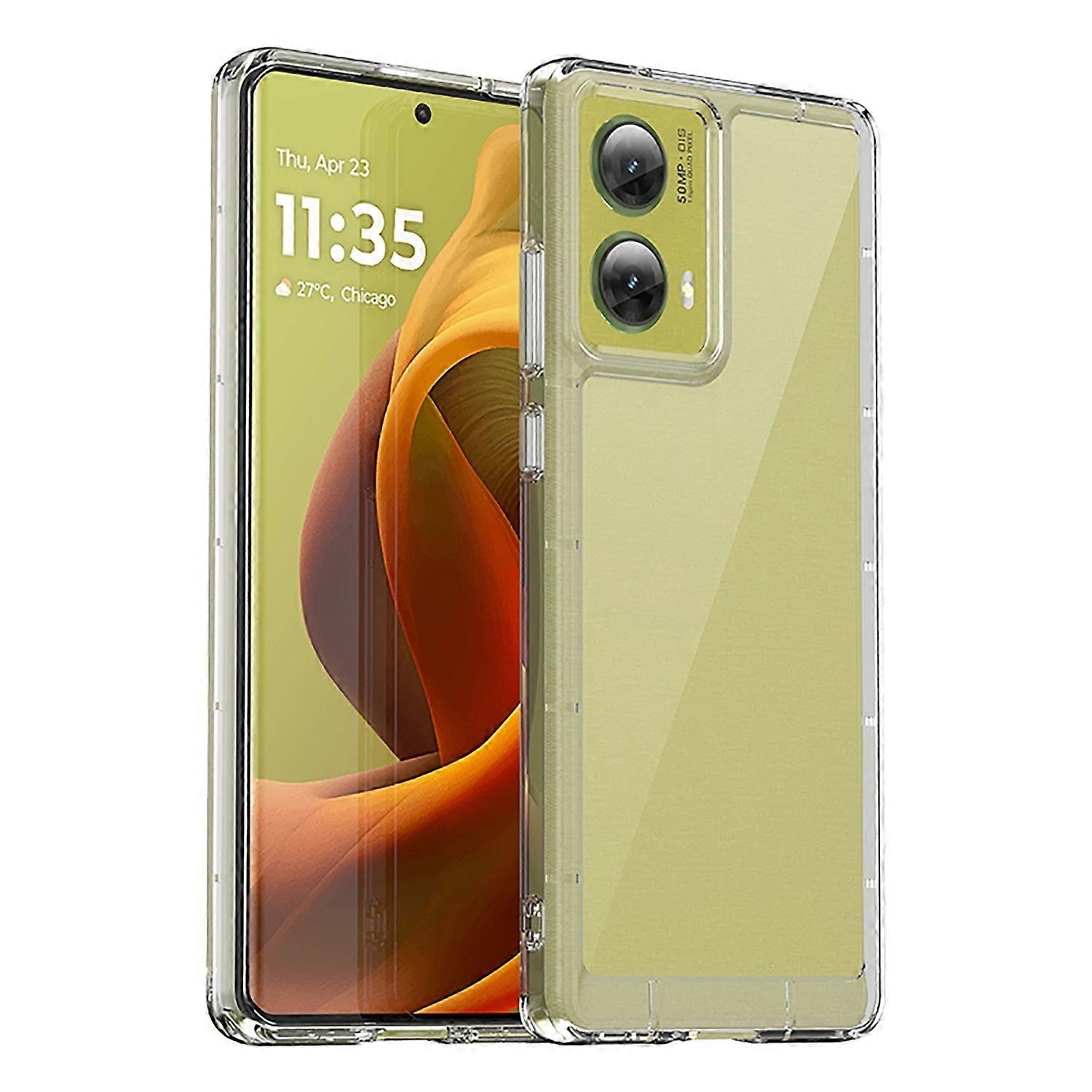 For Motorola Moto G85 Colorful Series TPU Acrylic Hybrid Protective Case Transparent