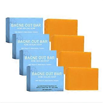 2026)1-5x Bacne Out Bar, Acne Healing Soap with Turmeric Vitamin C & Alpha Arbutin, Natural Exfoliating Cleanser for Face & Body All Skin Types