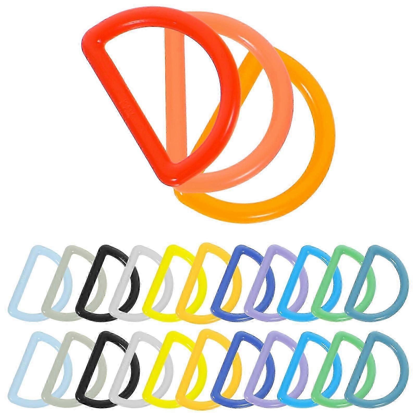 Multipurpose D Ring Plastic Buckle for Bag Making 32Pcs Assorted Color