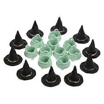 1 ensemble de chaudron miniature d’Halloween et de chapeau de sorcière charme Mini ornements d’Halloween multi-usage