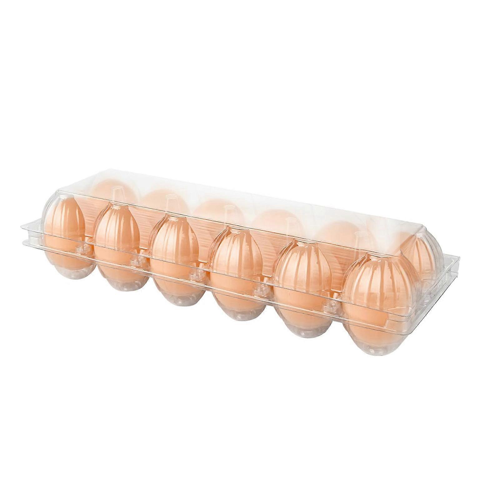Clear Plastic Egg Holders - Reusable 12-Compartment Storage - 50 Pcs