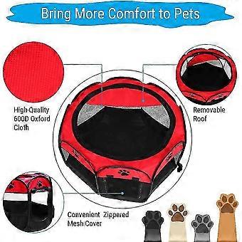 foldable pet playpen 27.77 x 17.72 inch soft 600D Oxford cloth portable dog cat exercise pen breathable mesh ventilation for indoor outdoor use