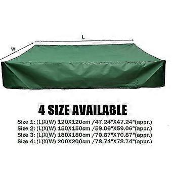 Sandpit Cover 150x150 Cm Waterproof Cover Uv Protection 70% Protection For Oxford Sandpit With Drawstring, Green (150x150 Cm) erfg