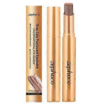 Zephoco Iridescent Three-Color Eyeshadow Stick (kaffeoransje skimmer): Jevn tekstur, skimrende finish og fengslende øyesminke.