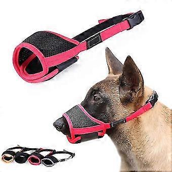Pet Muzzle Dog Mask Anti-Biting, Anti-Eating Anti-Barking Drinkable Water Bark Stopper Red 25-26