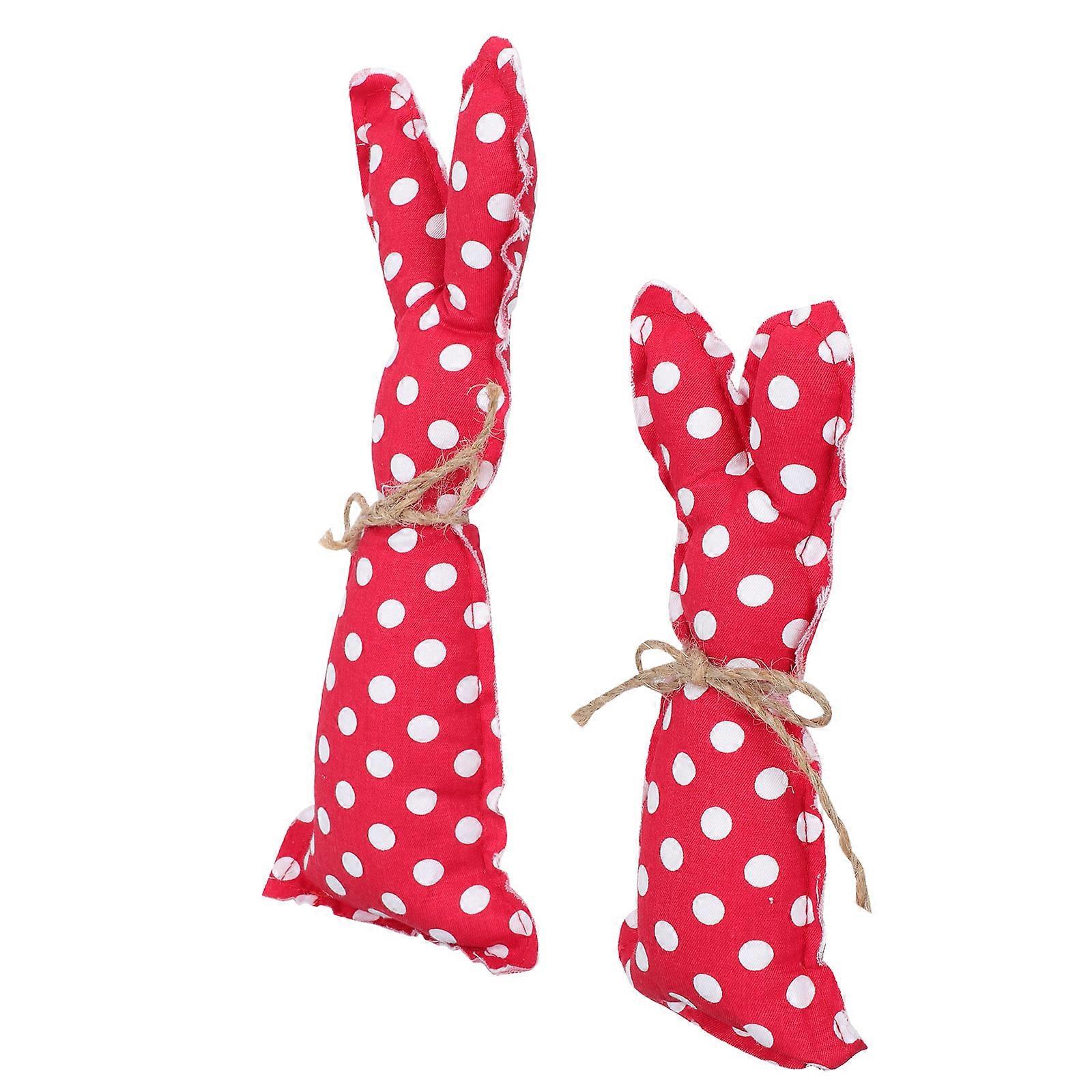 Cloth Rabbit Decors Easter Rabbit Decors for Holiday 2Pcs