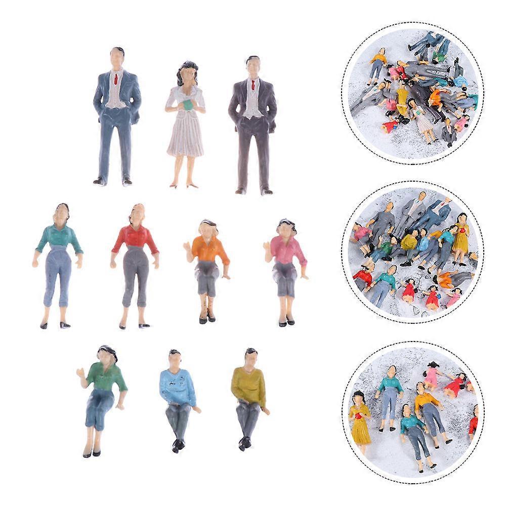 Painted People Figures for Model Train Layout 10Pcs Plastic Decoration