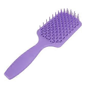 Wide Hair Detangler Brush Comb Scalp Massage Hollow Square Shaped Comb for HairdressingPurple