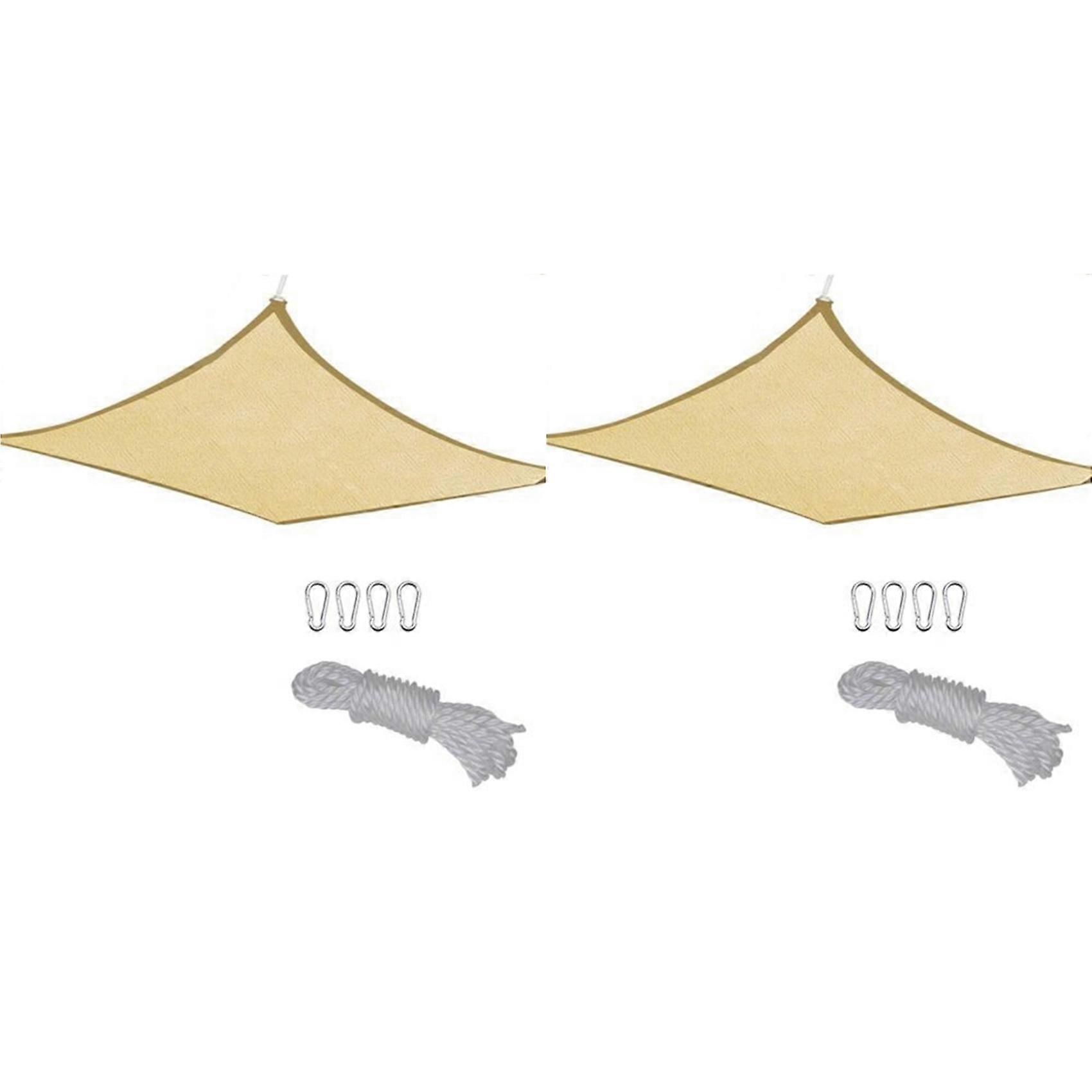 2 Set 2x2 Meter Rectangular Square Shade Sail Outdoor Window Shade Sail Breathable Extra Large Shade