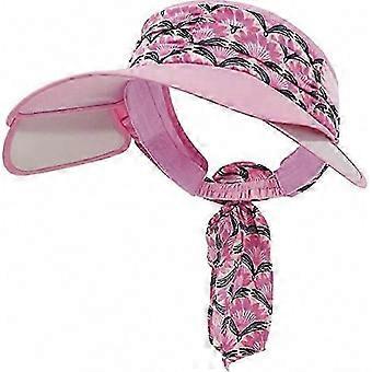 Damen Sonnenblende Hut Breite Krempe UPF UV-Schutz Sommer Strand Reise Hut Rosa