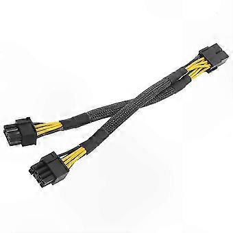 PCIe 8 Pin Female to Dual 8 Pin Male PCI Express Power Splitter Adapter Cable Braided 20cm