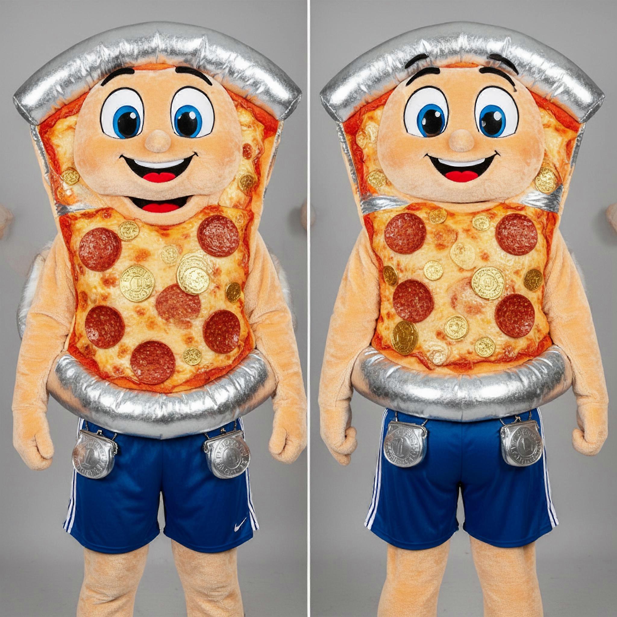MASTICOT Silver Crusted Pizza Mascot