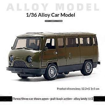 1/36 Scale Die-Cast Alloy Pull Back Van Toy Retro Three-Door Antique Model for Kids Birthday Gift Collection