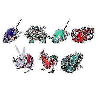 2025 7 Pieces Cartoon model Cute Iron Cartoon Vintage Style Decor Wind-up Toy Desktop Ornament_HP