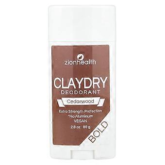 Zion Health, Bold, ClayDry Deodorant, Cedarwood, 2.8 oz (80 g)