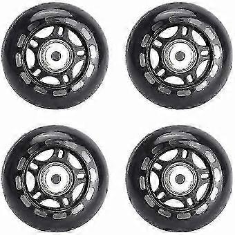 Inline Skate Wheels 4 Pieces 70mm Black with Bearings Indoor Outdoor