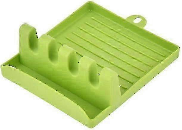 Drip-Catch Spoon Rest with Foldable Lid Holder
