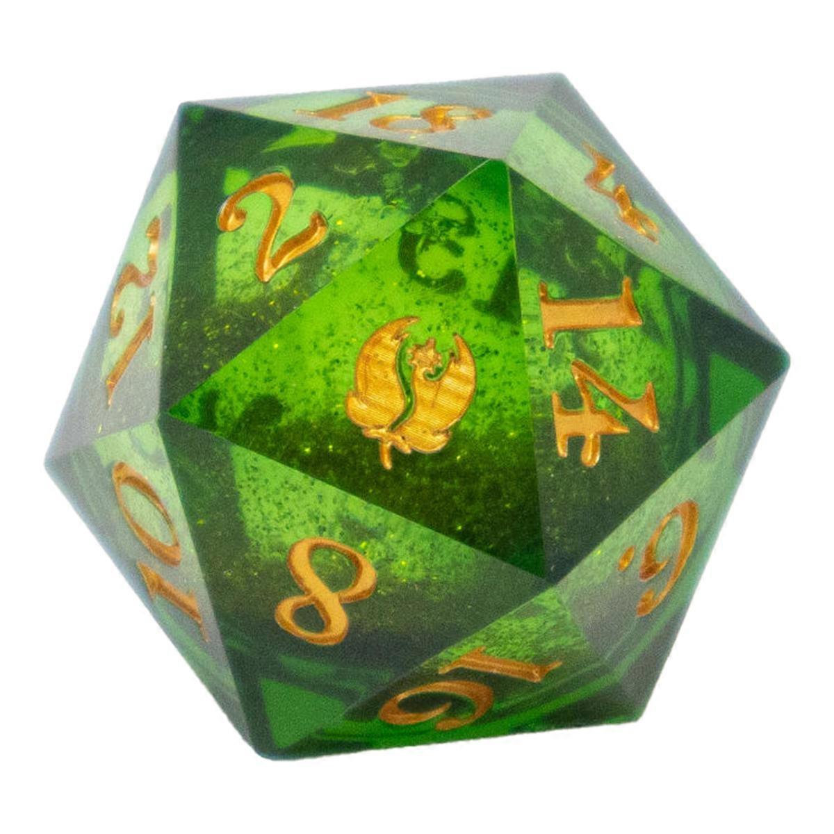 Leaf Green Liquid Core d20 Dice Set Tabletop Role Playing Game Dice Collection