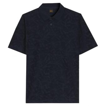 Men's Hugo Boss Casual Hugo Boss Men's Navy Floral Jacquard Polo Shirt