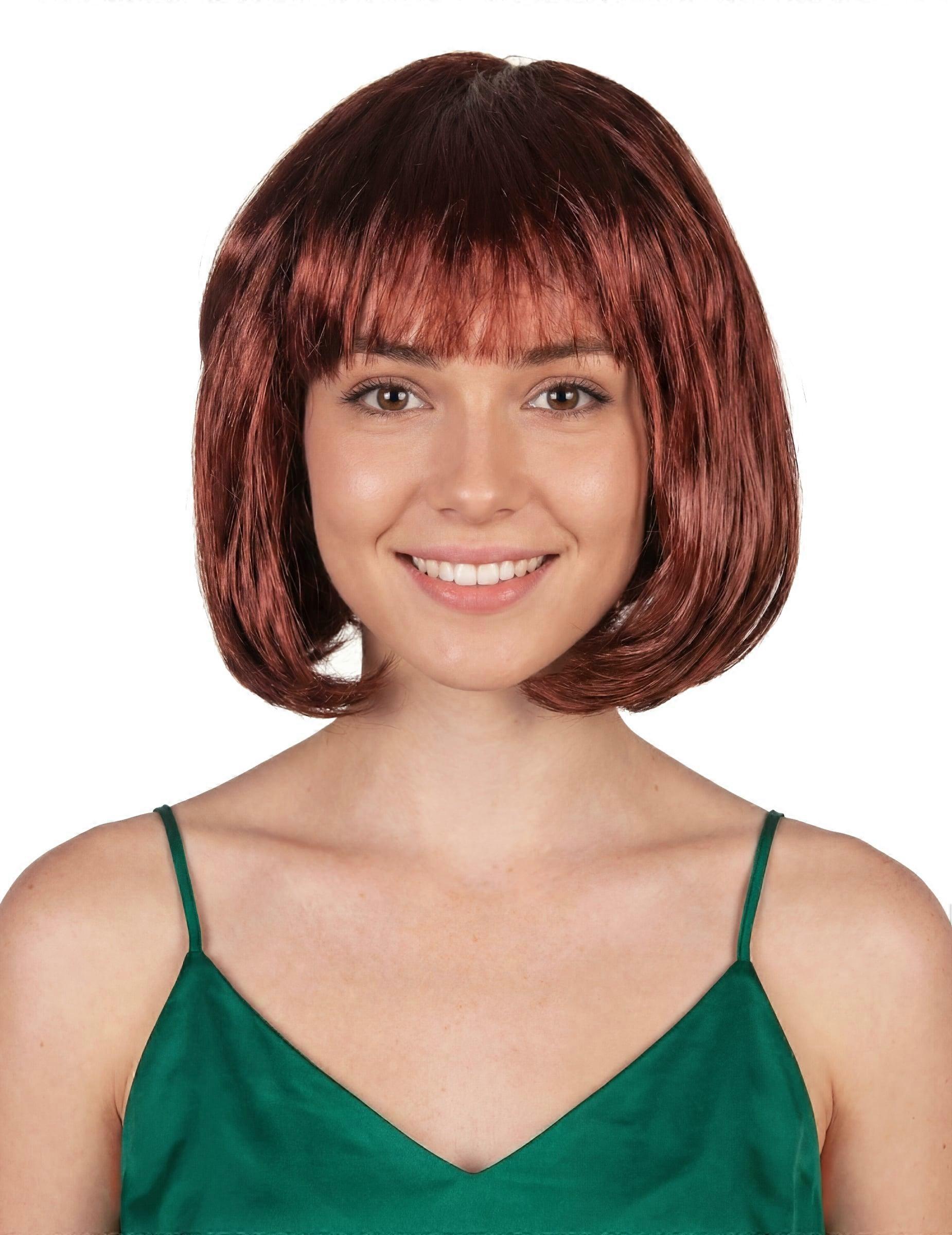 Women's medium-length brown bob wig