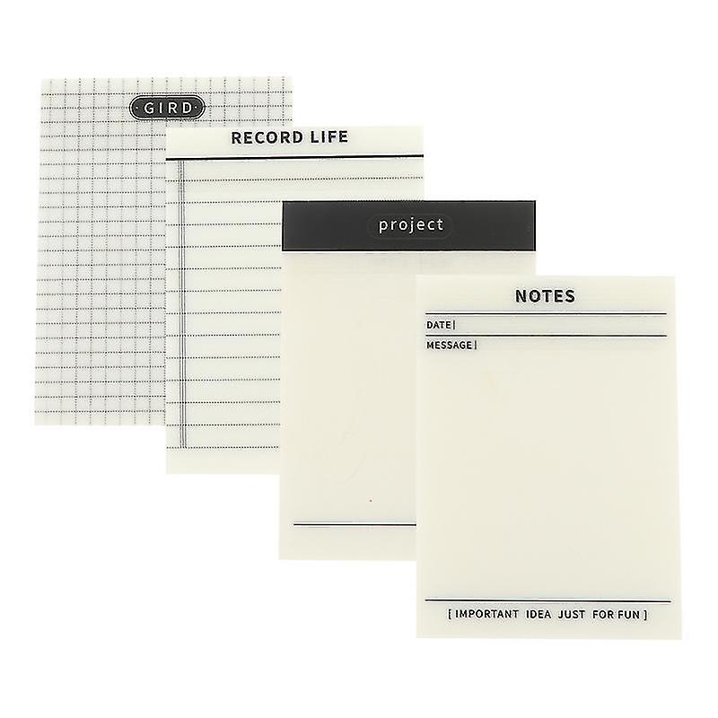 9.5X7x0.5cm Assorted Color Sticky Notes 4pcs Adhesive Memo Message Papers Transparent Memo Message S
