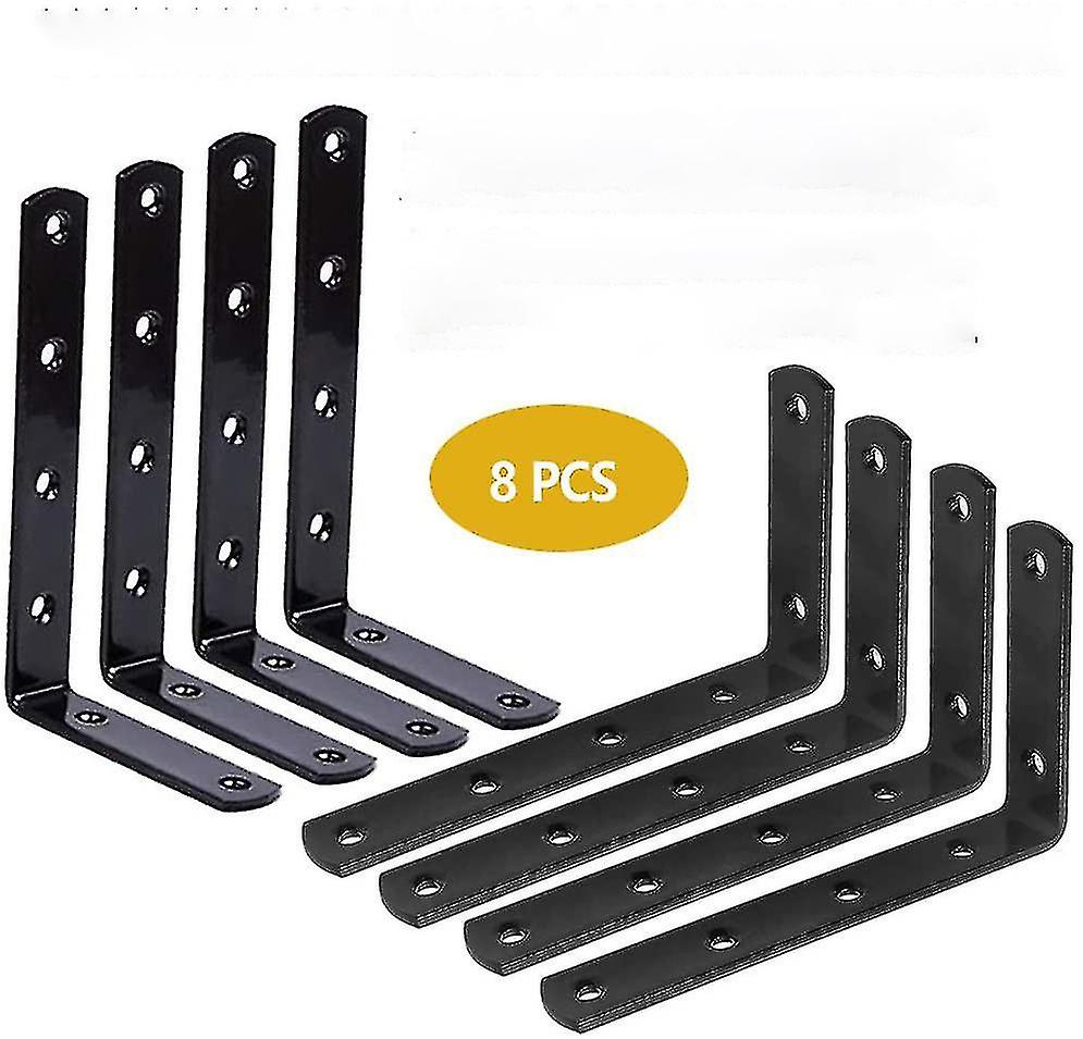 Heavy Duty Shelf Brackets, 8 Pcs Shelf Brackets, 125x75mm Wall Brackets, 90 Degree Fixed Shelf Bracket Bracket