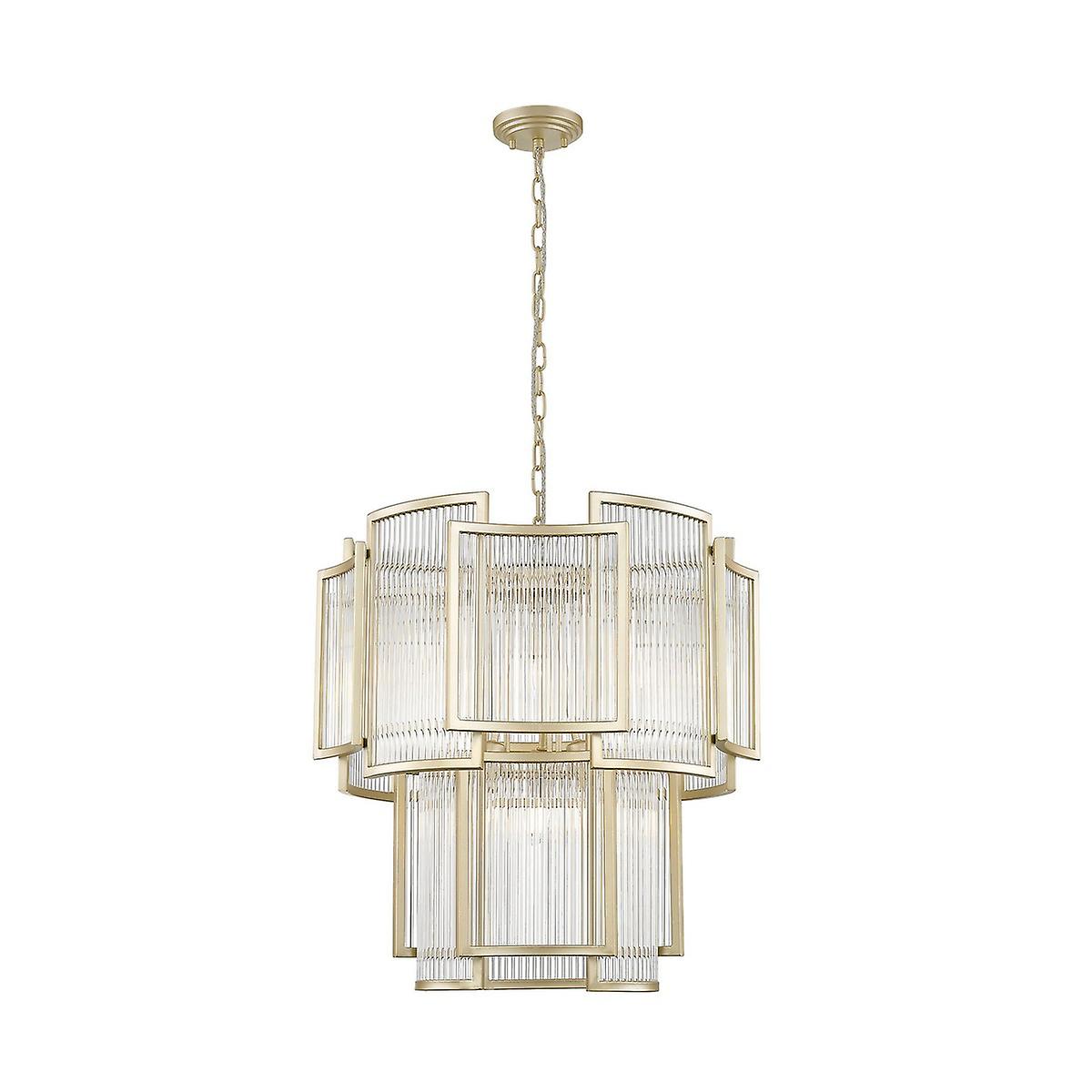 Zumaline Sergio Pendant Ceiling Light, Gold, 8x E14