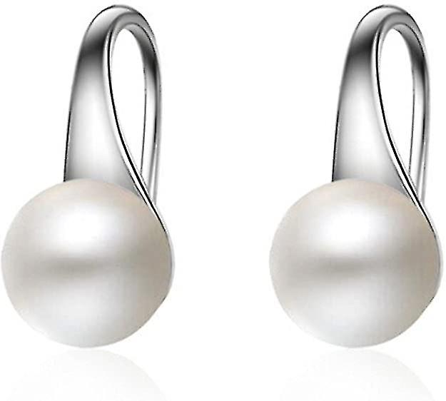 Hipoalergénico Plata de ley perla pendiente clip joyería de moda