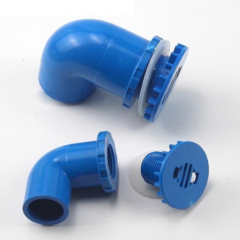Blue 20mm Fish Tank Drain Elbow Water Pvc Pipe