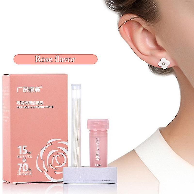 70pcs Disposable Earring Hole Cleaning Set, Ear Piercing Cleaning Line