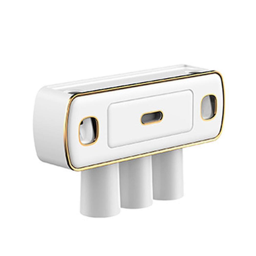 Magnetic Adsorption Inverted Toothbrush Holder White