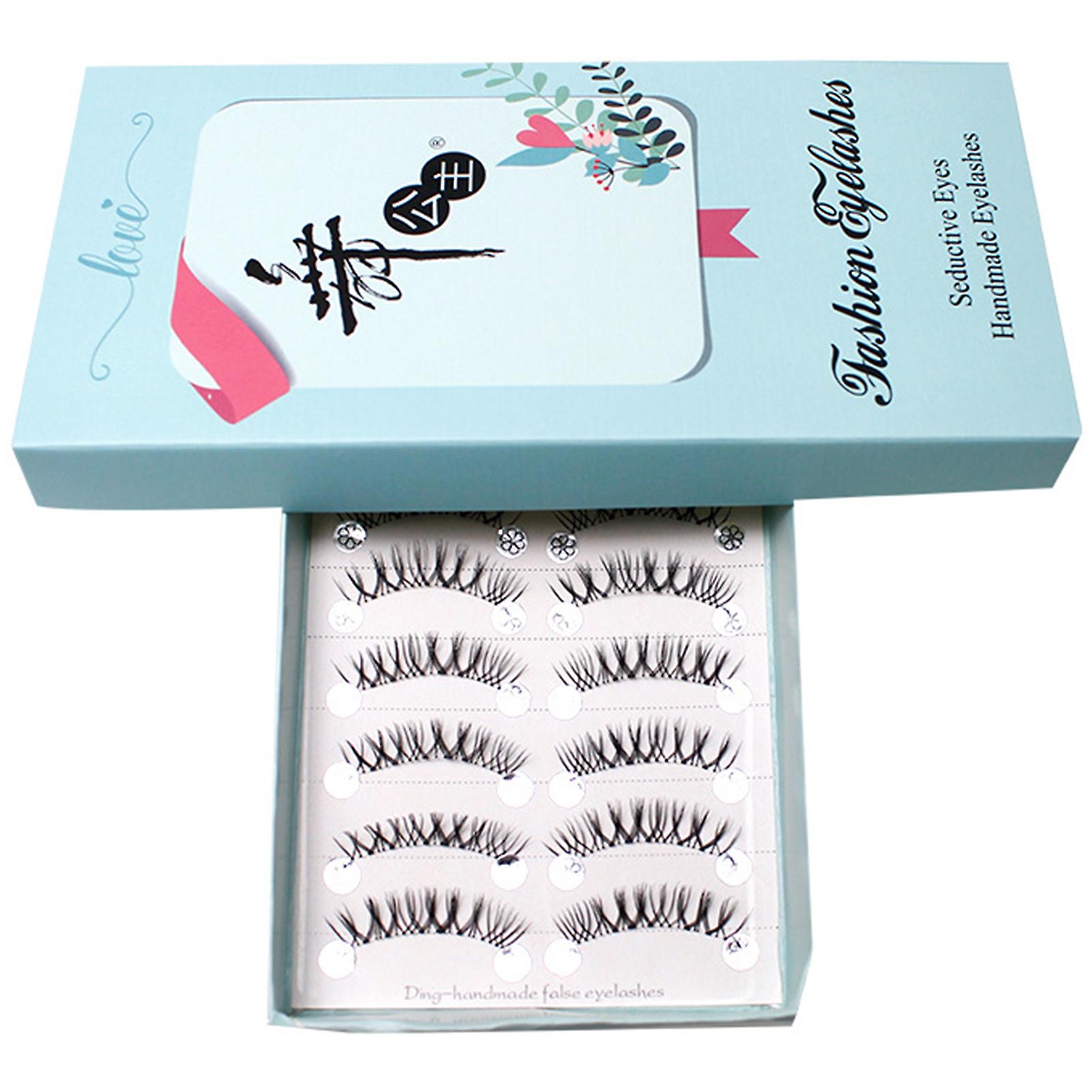 10 Pairs Artificial Eyelashes Self-adhesive 3d Effect Natural Curling
