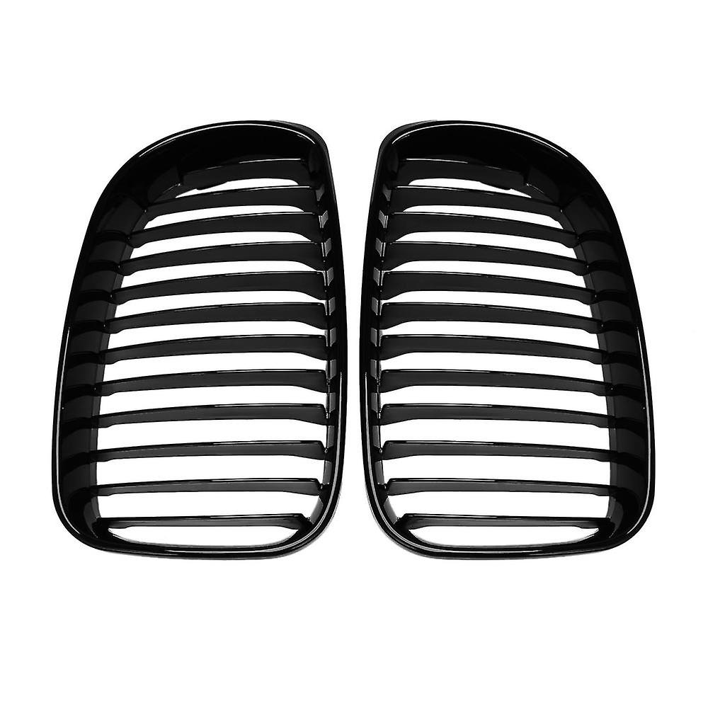 For 1 Series E81 E82 E87 E88 2d 4d 2007 2008 2009 2010 2011 Pair Abs Side Gloss Black Front Kidney