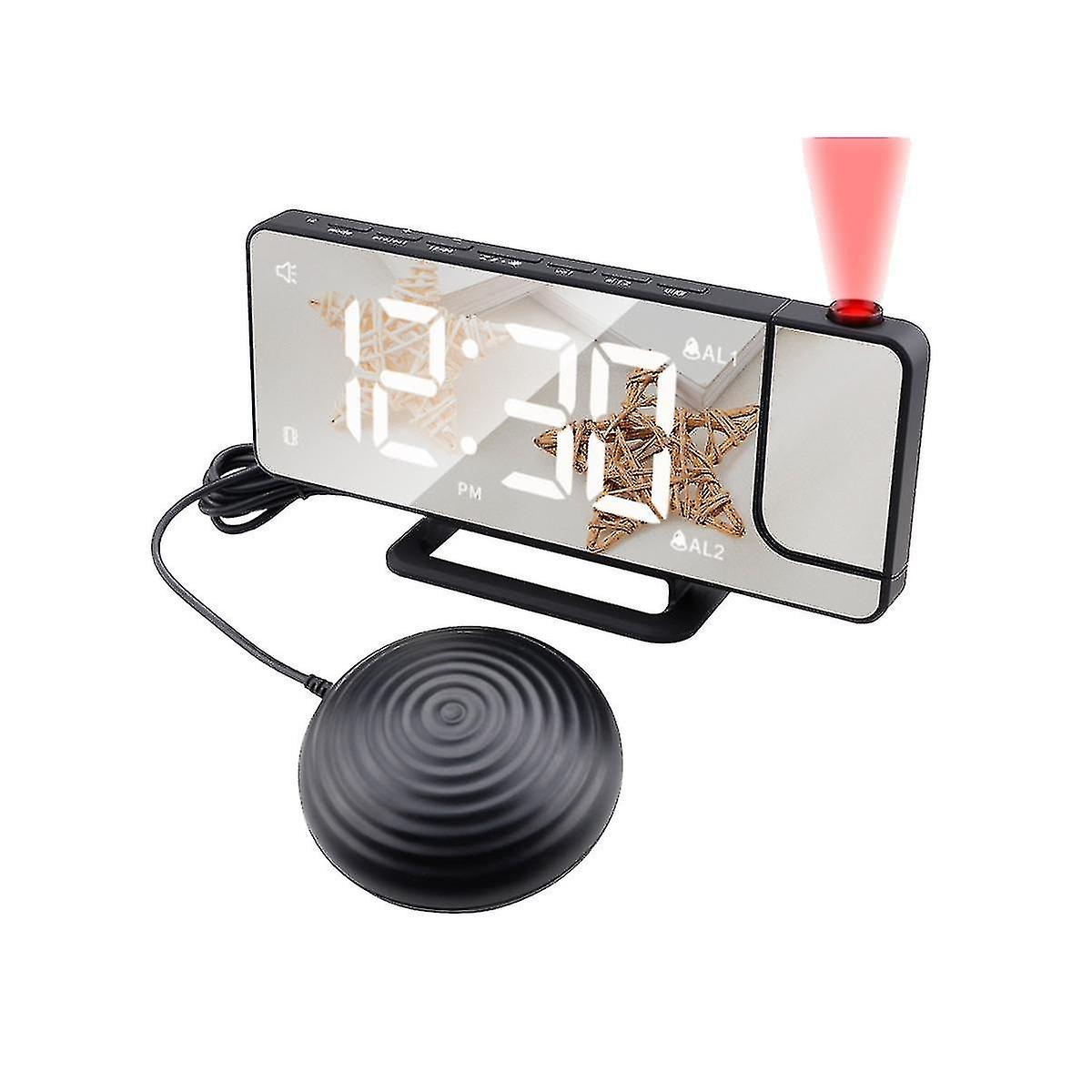 Led Digital Vibration Alarm Clock Multifunctional Vibration Projection Clock Led Mirror Electronic